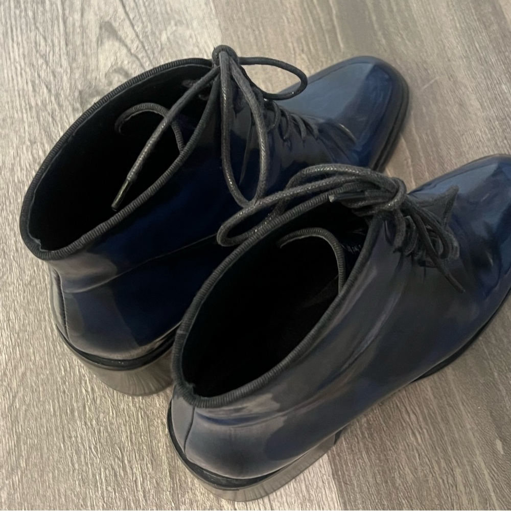 Jeffrey Campbell Talcott Ankle Boots RARE Blue Black Marble Size 8 - Picture 9 of 12